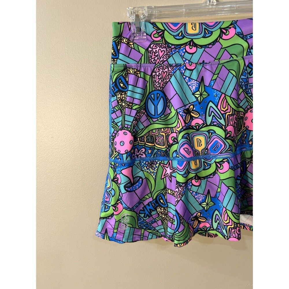 Pickleball Bella Bella Sports A-Line Skort Skirt Mini Women’s Large Groovy - Picture 7 of 10